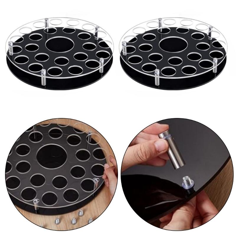 High Capacity Acrylic Wine Rack Organizers Featuring 25 Holes and Builts In Bottle Slot