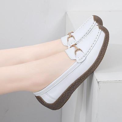Scarpe Bianche Casual in Pelle Antiscivolo da Donna Primavera/Autunno 2023 - Taglia Grande Stile da Mamma