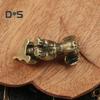 Brass Dog Figurine Vintage Puppy Model Mini Animal Metal Statue Sculpture Tea Pet Desktop Feng Shui Desktop Decoration Ornament