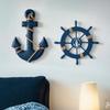 Mediterranean Style Wooden Ship Anchor Decorative Hanging Piece - Ocean Theme Room Wall Decor Photo Wall Accessories