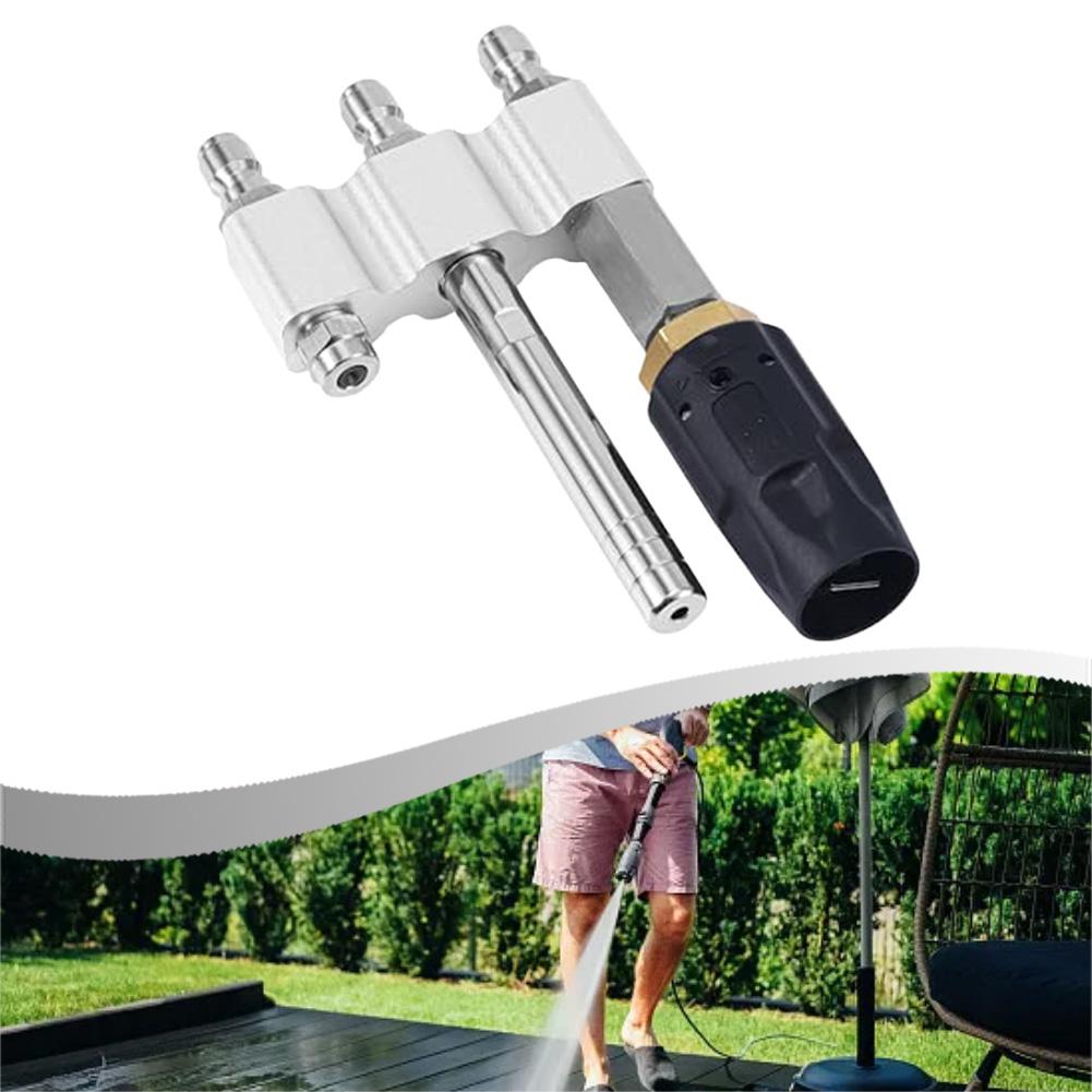 3-in-1 Stainless Steel Pressure Washer Nozzle With 1/4'' Quick Connector  3-7 GPM Pressure Washer Nozzle For Washing Roof Car