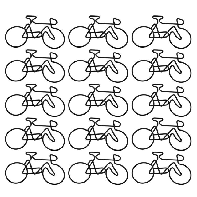 

15 шт. Паперові скріпки у формі велосипеда 55x35 мм Різні кольори Металеві скріпки Затискач для паперу Для організації документів, файлів, фотографій чорний