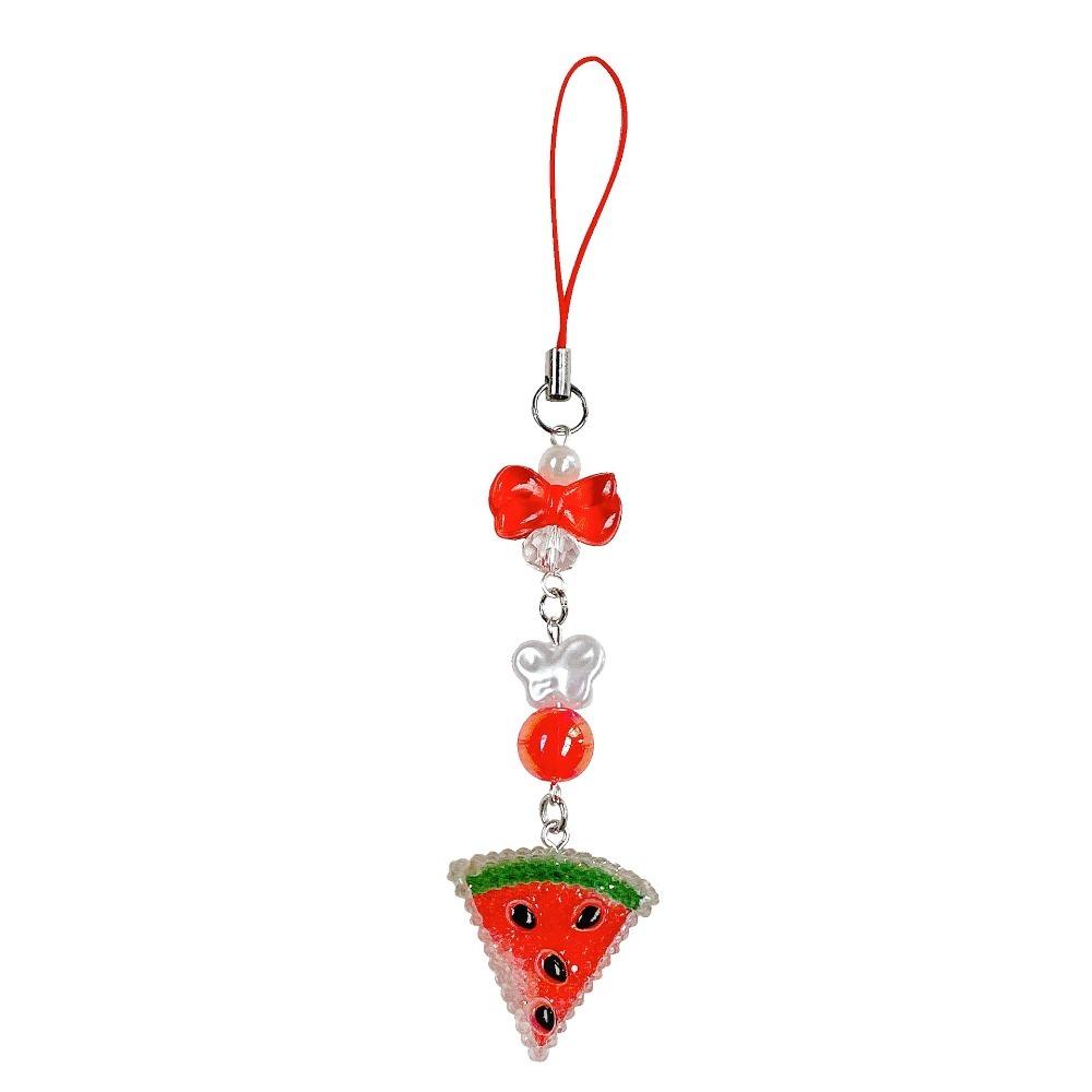 Sweet Fruit Pendant Phone Strap Wrist Strap Colorful Phone Chain  Backpack Pendant