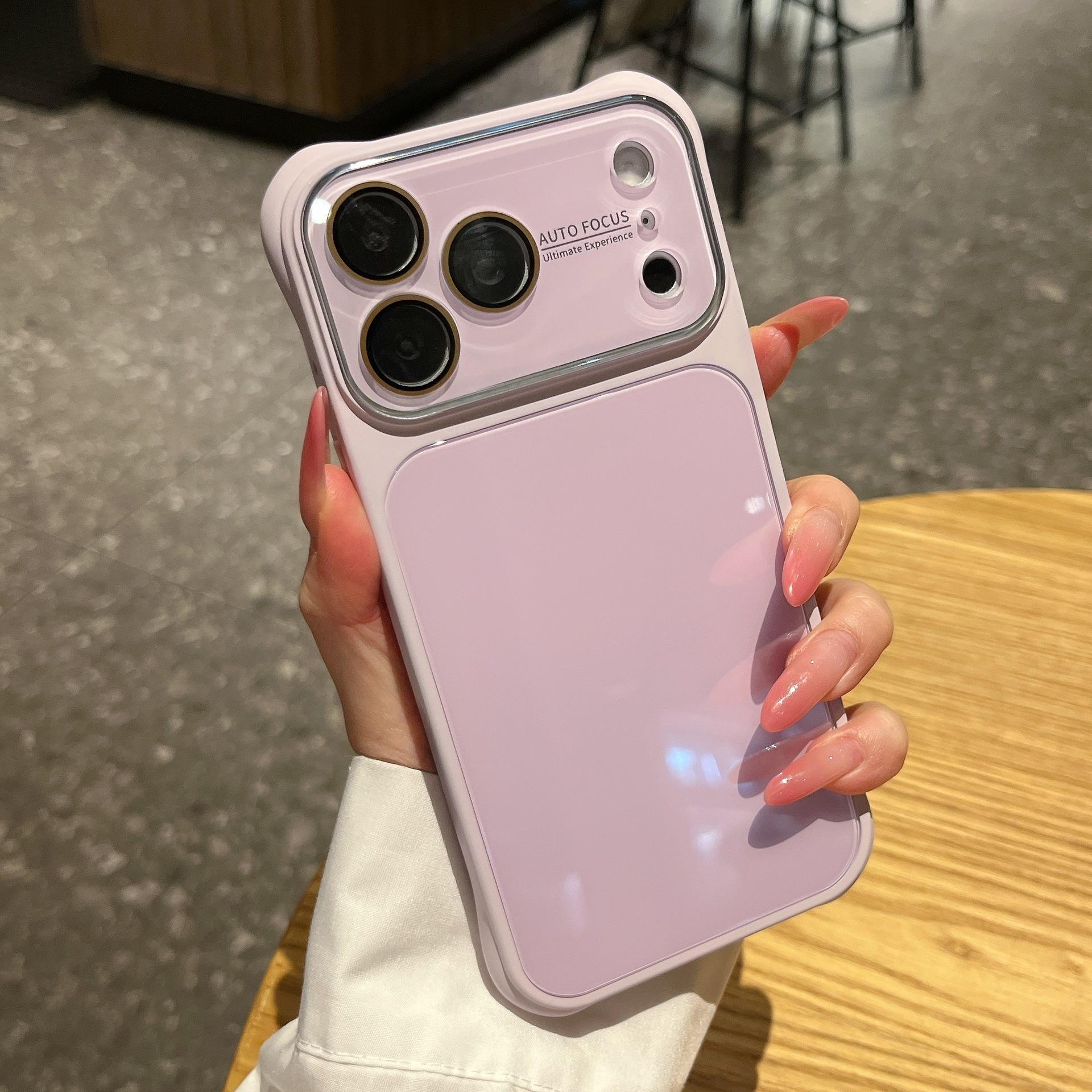 

Square Anti-Drop Melamine Glass Case for iPhone 16 Pro Max & Apple 17, 14, 15 13 фиолетовый