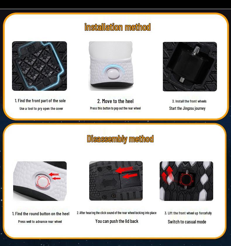 Çocuklar ve Yetişkinler İçin Çift Tekerlekli Paten Ayakkabıları - Şarj Edilebilir ve Evrensel Uyum