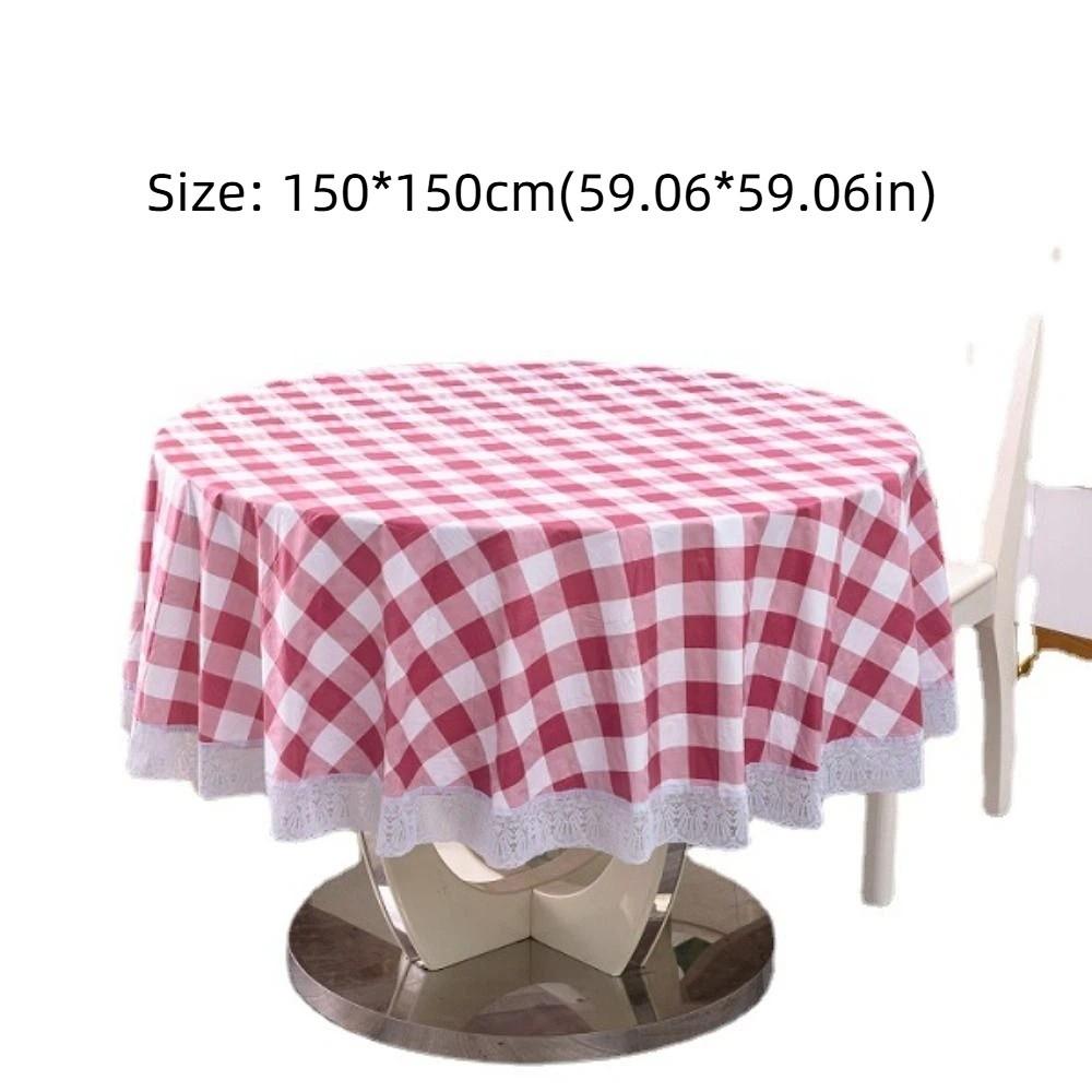 Printed Design PVC Tablecloth Pastoral Style Round Table Cover Waterproof Tablecloth  Hotel Use
