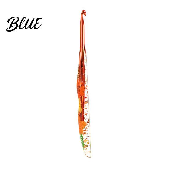 Decorative Crochet Needle Resin Hook for Beginners Crocheting Lovers 2.0mm-8.0mm Ergonomic Smooth Surface with Long Floral Handle Blankets,