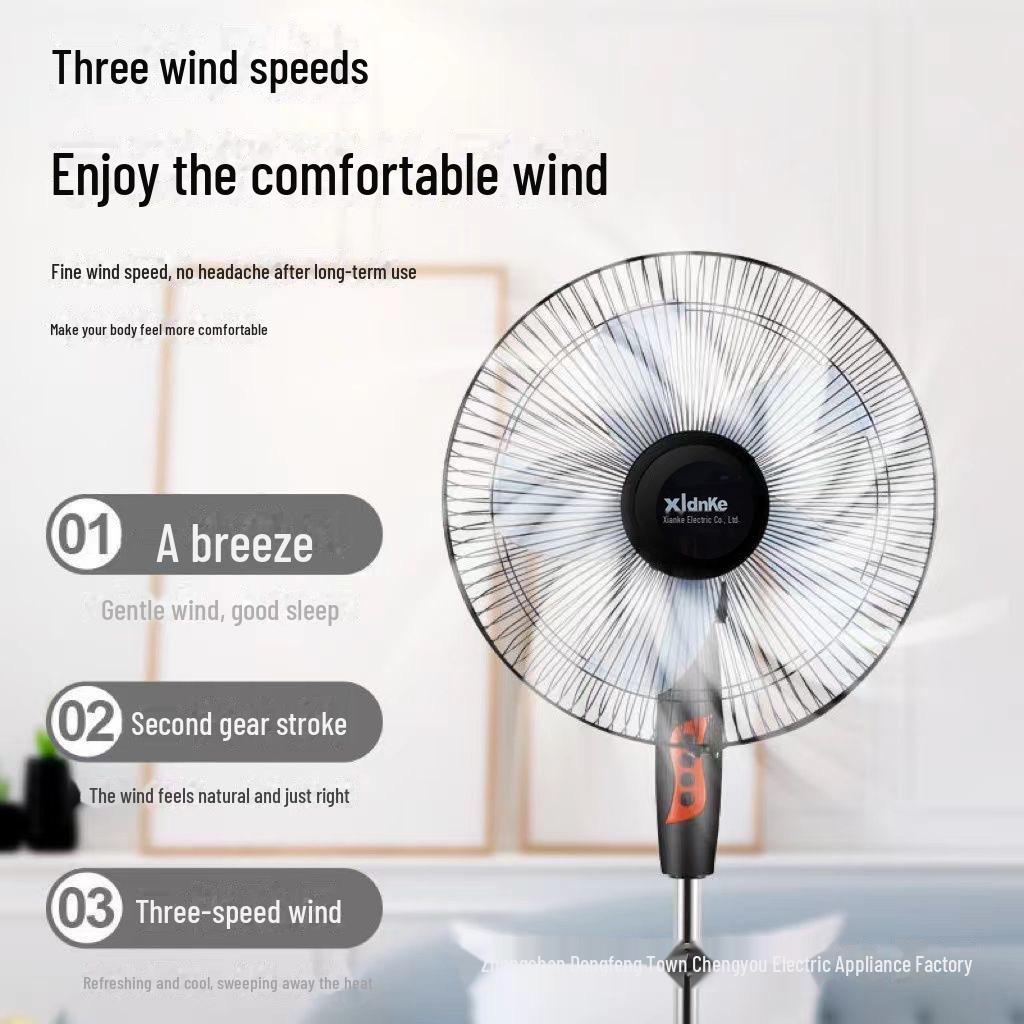 Xianke 16" Silent Floor-Standing Electric Fan for Home & Office