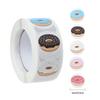 500pcs Self-adhesive for Cake Bread Package Baking Pattern Seal Labels Roll Sticker Donut Stickers Gift Box Packing