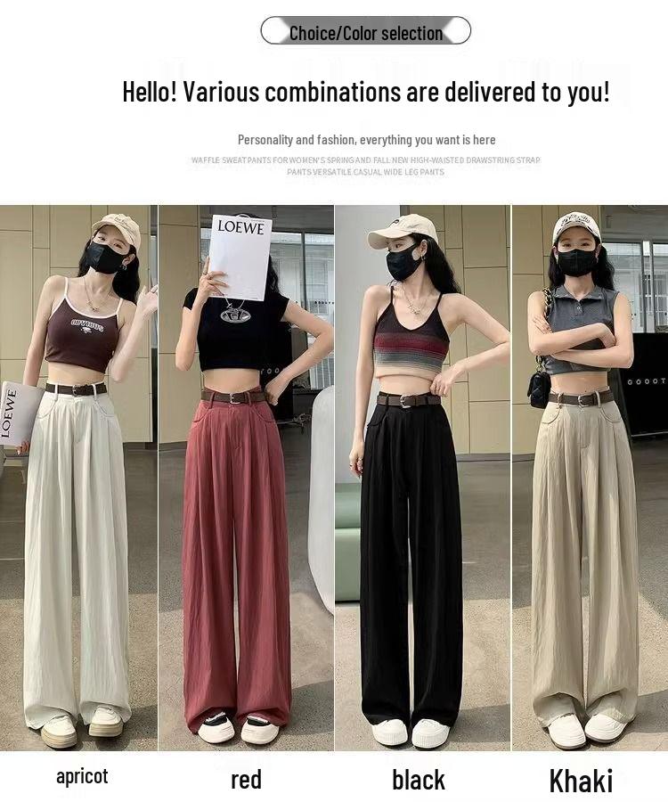 Petite Yamamoto Wide-Leg Pants for Women, High-Waisted Cotton Linen, Drapey Slimming Style, Perfect for Spring/Autumn, Suited for 145cm Height.