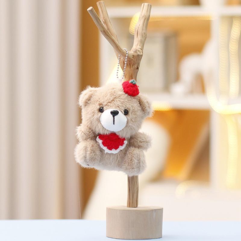 Bear Plush Toy Keychain With Soft Short Plush For Girls Gift Bag Decor