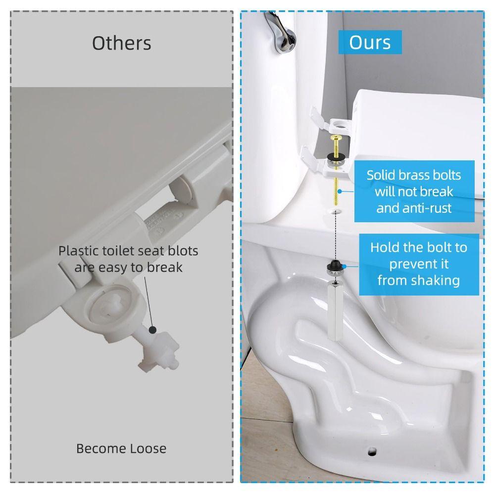 2Pcs Stainless Steel Toilet Seat Bolts Kit Rust Resistant Toilet Seat Screws Bathroom Toilet Repair