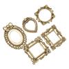Set Of 5 Romantics Gold Resin Picture Frames with Relief Carving Pattern Suitable For Christmas Decorations