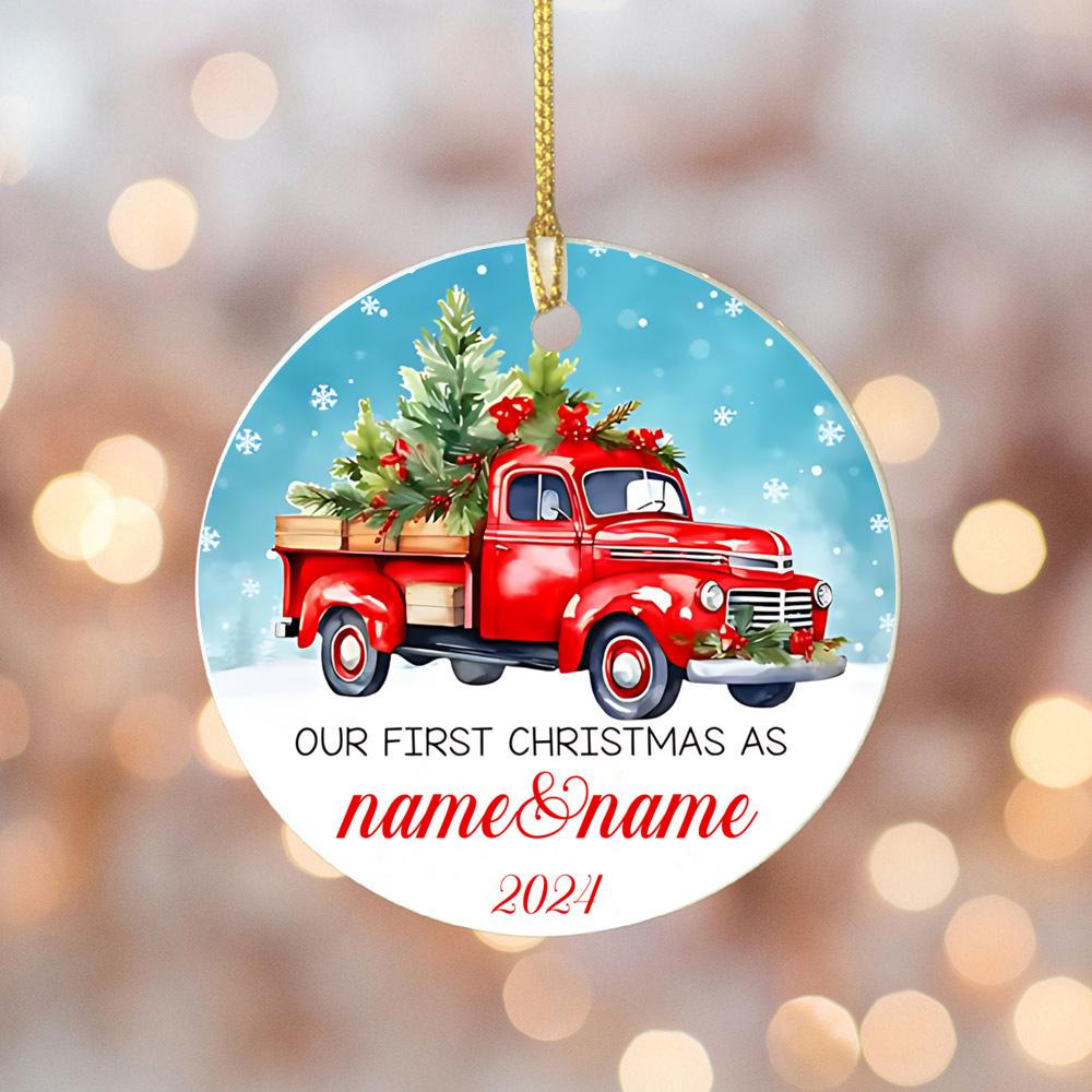 Personalized Couple Ornament 2024 Deer Ornament Keepsake Gift Custom Name Marry Keepsake Christmas Ornaments Decor