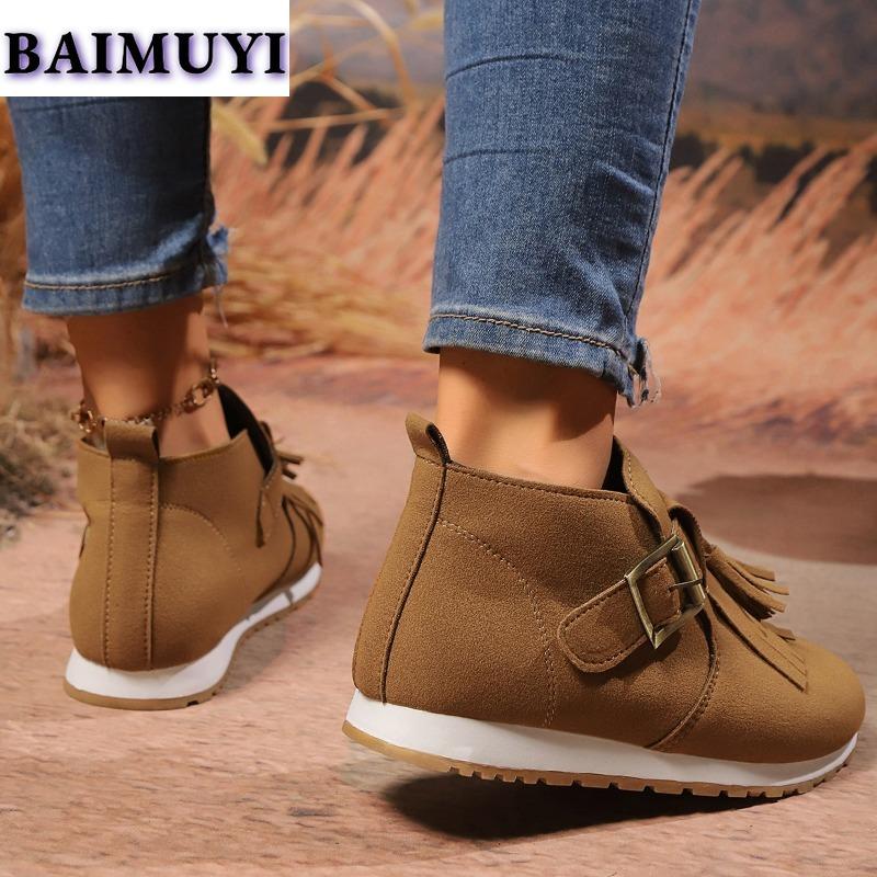 Women Flats Fringe Loafers Casual Sport Shoes Autumn Designer 2025 New Fashion Travel Sneakers Running Hiking Zapatillas Mujer