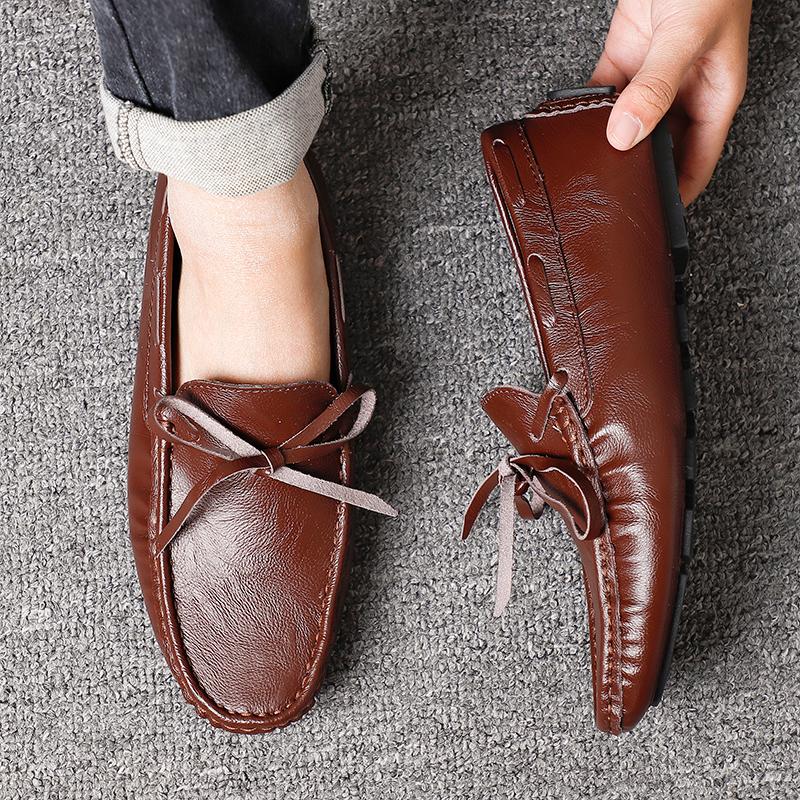 Fashion Spring Luxury Brand Loafers Soft Sole White Casual Shoes Designer Soft Leather Versatile Fashion Business Driving Leather Shoes