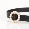 Stylish Women's Belts with Round Pearl Pin Buckle: Elegant, Trendy, and Sophisticated