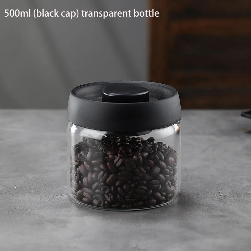 Vacuum Sealed Tank Coffee Bean Glass Sealed Jar Household Moisture-proof Air Extraction Airtight Container Coffee Storage Jar
