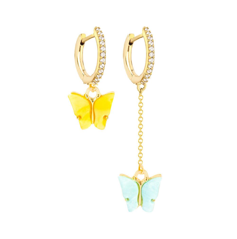 

Earrings Copper Butterfly For Women Elegant And Fashionable Design Asymmetrical CH0843