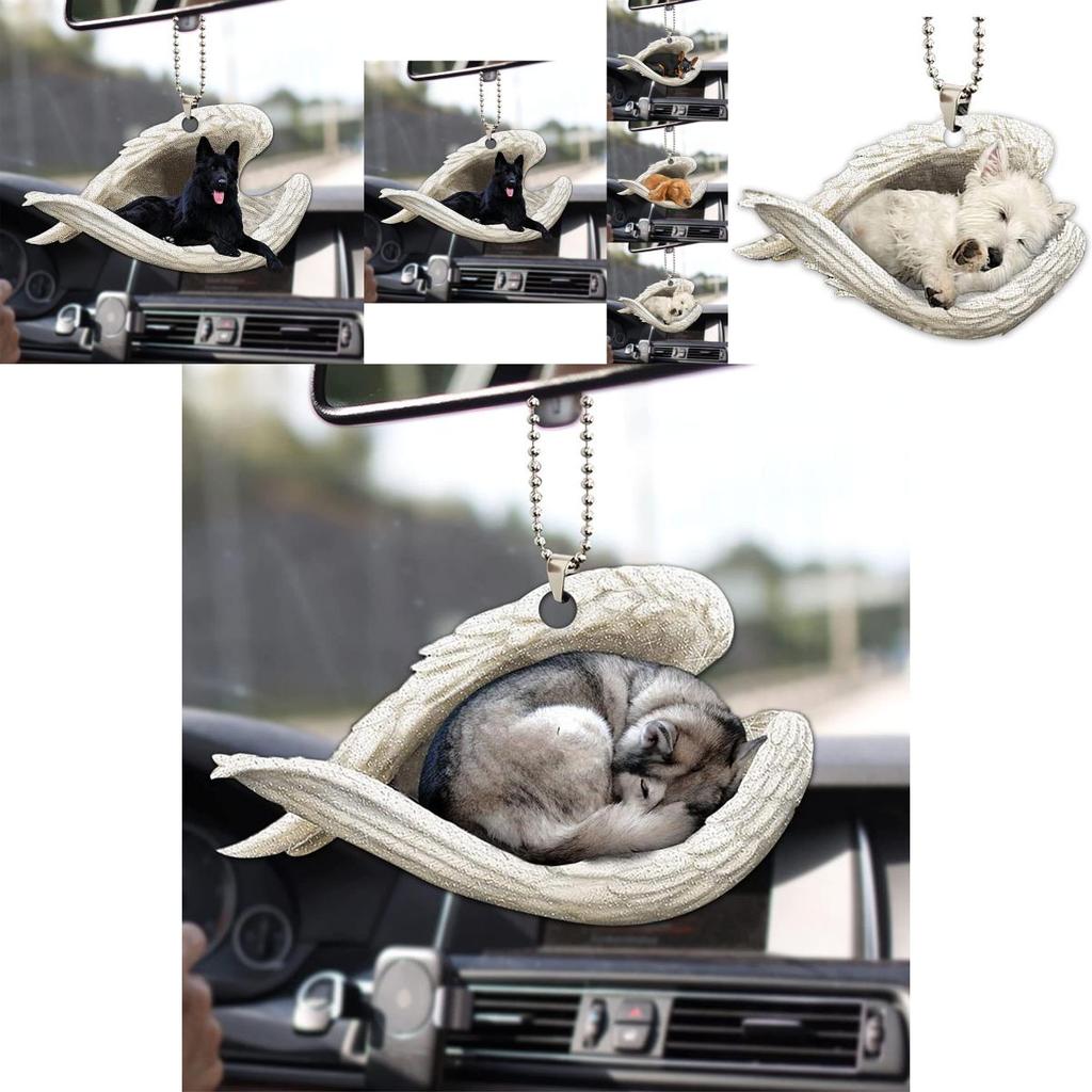 New Dreamy Angel Wings Car Mirror Accessory For Dog Lovers Festive Decoration