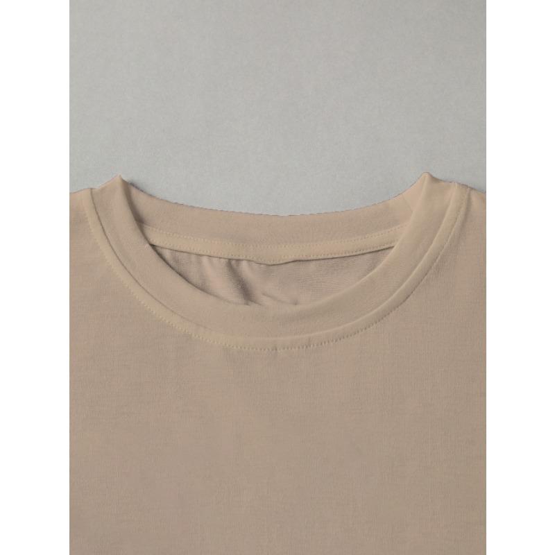 YYFS Dámská móda Ležérní Léto Jaro Jednobarevné halenky a košile s krátkým rukávem a výstřihem do O