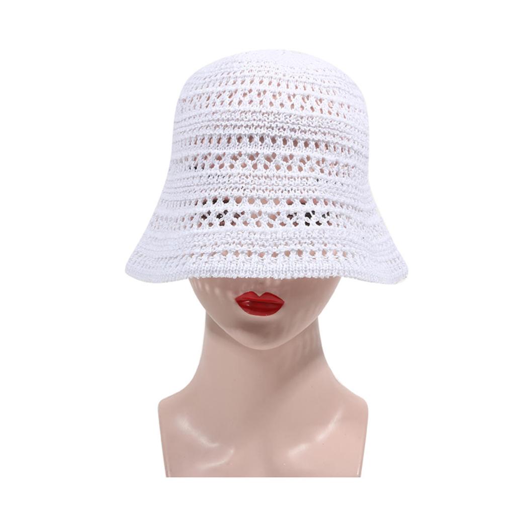 Summer Bucket Fisherman Hat Women Hollow Out Sun Cap Outdoor Casual Versatile Panama Hats Crochet Foldable Beach Caps