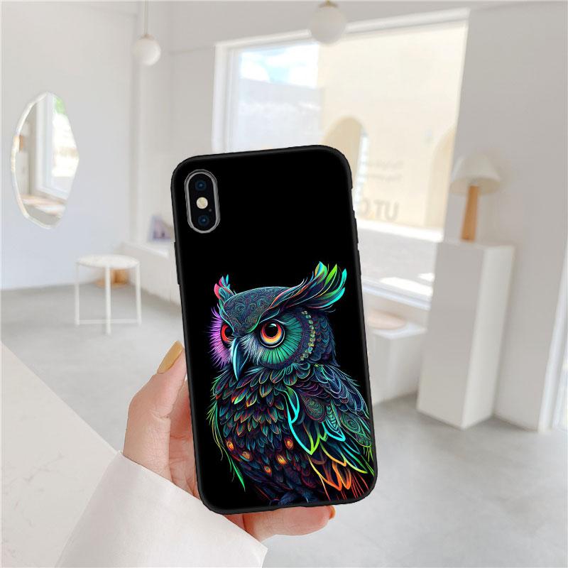 CJ25 Cartoon Art Owl Soft Shell Phone Case for Samsung Galaxy S20 S21 S22 Ultra FE + Plus A21S A22 A24 A25 A26 A30 A30S A31