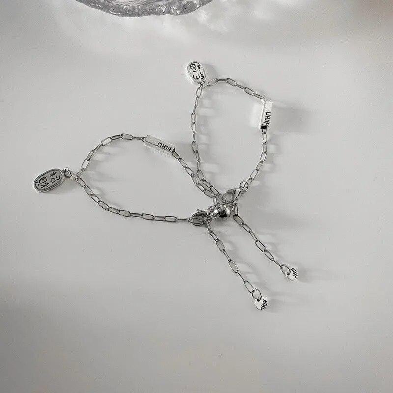 2Pcs/Set Retro Magnet Couple Bracelet for Women Men Fashion Lucky Magnetic Bracelet Brings Good Luck And Wealth Jewelry Gifts