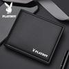 PLAYBOY Men's Short Bifold Genuine Leather Wallet