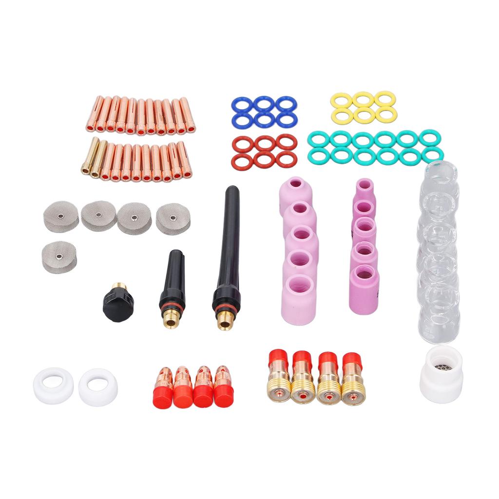 87Pcs Plasma Cutter Consumables Copper Ceramic Plasma Cutting Nozzles Gas Lens Glass Cup Kits for