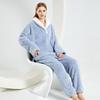 Pijamale de iarnă lungi din pluș pentru femei 2025, Set de homewear de Crăciun european și american, Mărimi mari