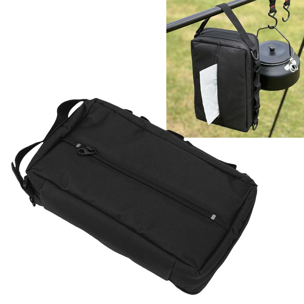 Portable Camping Storage Bag, Lightweight Waterproof Hanging Storage Bag for Kitchenware and Napkins
