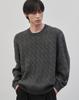 WORK ON BODY OFF Tresso Semi-Overfit Cable Long Sleeve Knit [Charcoal]