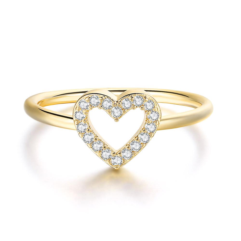 

Double Heart Lover s Ring For Women Valentine s Day Present Rose White Gold Color Delicete Fashion Zircon Gift R215 R252 10