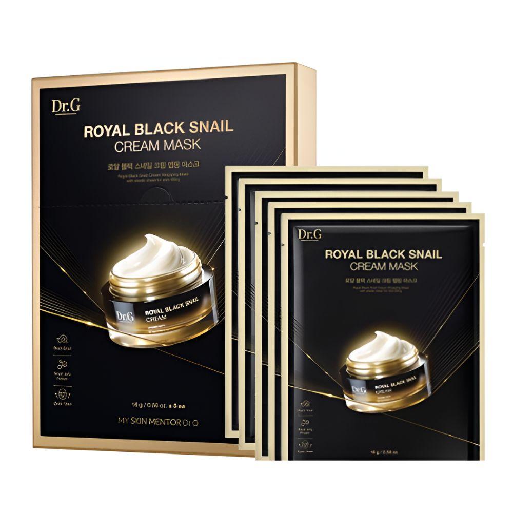 Dr.G Royal Black Snail Cream Mask Nourishing Anti-Aging Sheet Mask 5 Sheets