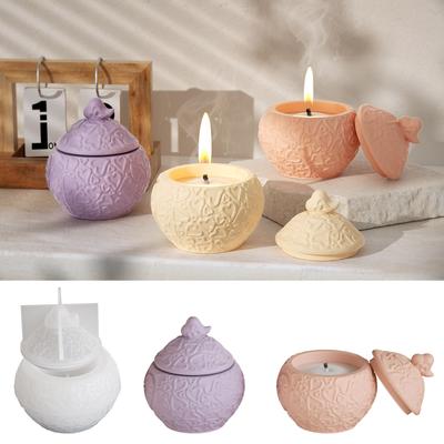 Moldes Multifuncionales para Tarros, Molde para Manualidades con Tapa, Patrón de Corazón, Moldes para Velas, para Velas y Almacenamiento Creativo