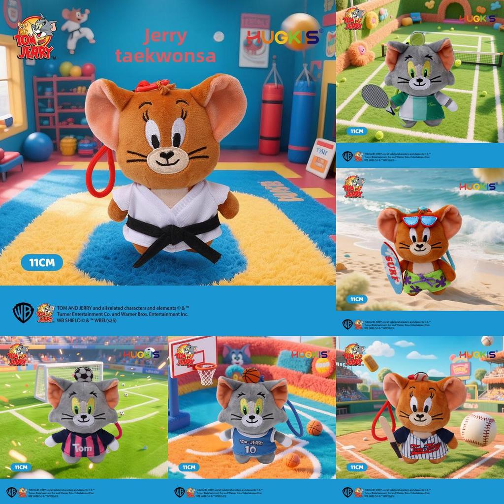 Tom And Jerry Sports Series Plush Keychain With Cartoon Characters For Collectors