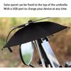 Topyond Phone Umbrella, 10W Solar Charger Sun Shade for Cell Phones, Suction Cup Stand, Outdoor Anti-Glare Protection, for Beach Travel and Outdoor
