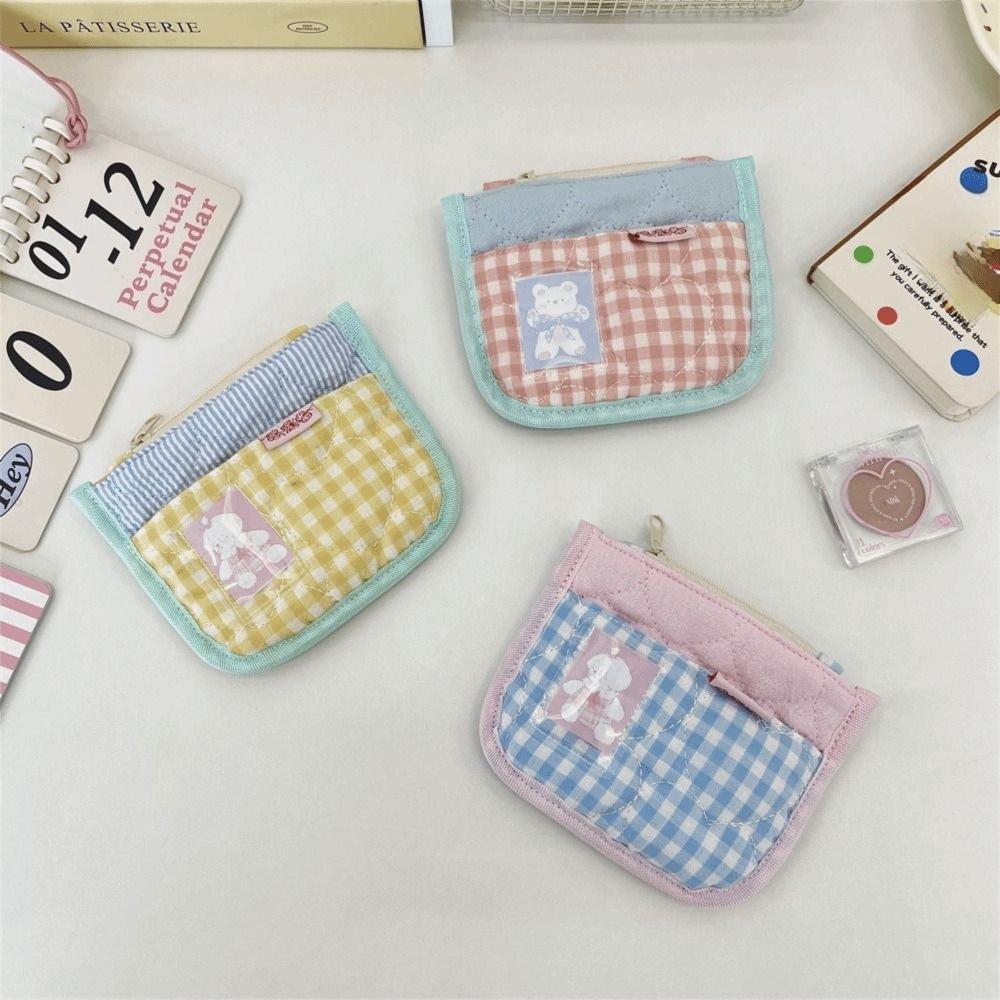 Fashion Portable Coin Purse Multifunctional Lightweight Wallet Card Holder Zipper Small Storage Bag Students
