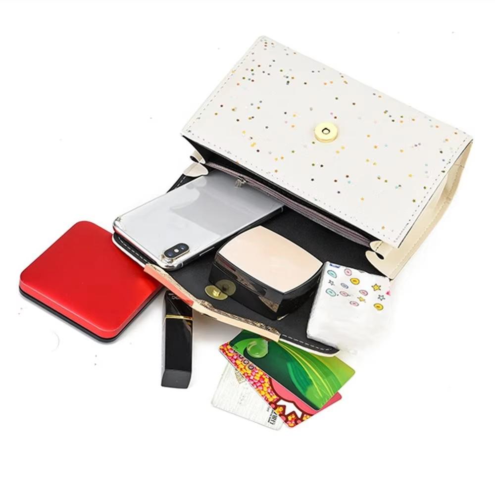 Rhinestone Pendant Square Handbag for Women Trendy Sequin Embellished Shoulder Bag Ladies  Crossbody Bag