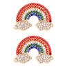 Korean Style Rainbow Cloud Brooch Inlaid Colorful Rhinestone Lapel Pin For Women Clothing Bag Diy Decoration Jewelry Accessories