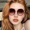 Oversized Round Sunglasses Women  Luxury Brand Classic Punk Driving Sun Glasses For Ladies Vintage Metal Frame Shades UV400