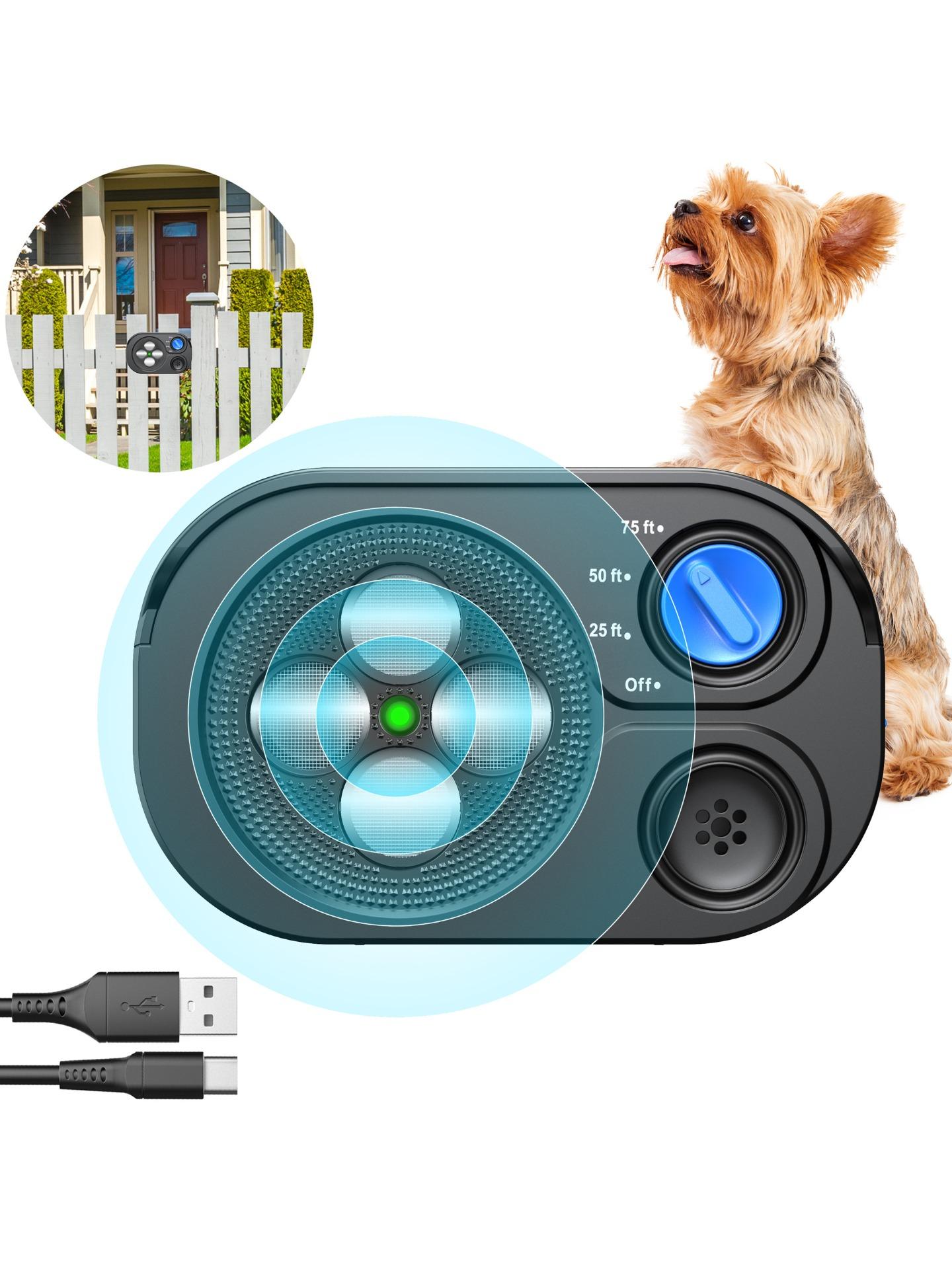 

New Anti Barking Device Bark Box Rechargeable Dog Deterrent IP65 Waterproof Dog Silencer Stops Neighbors Dog Barking 25/50/75ft чорний