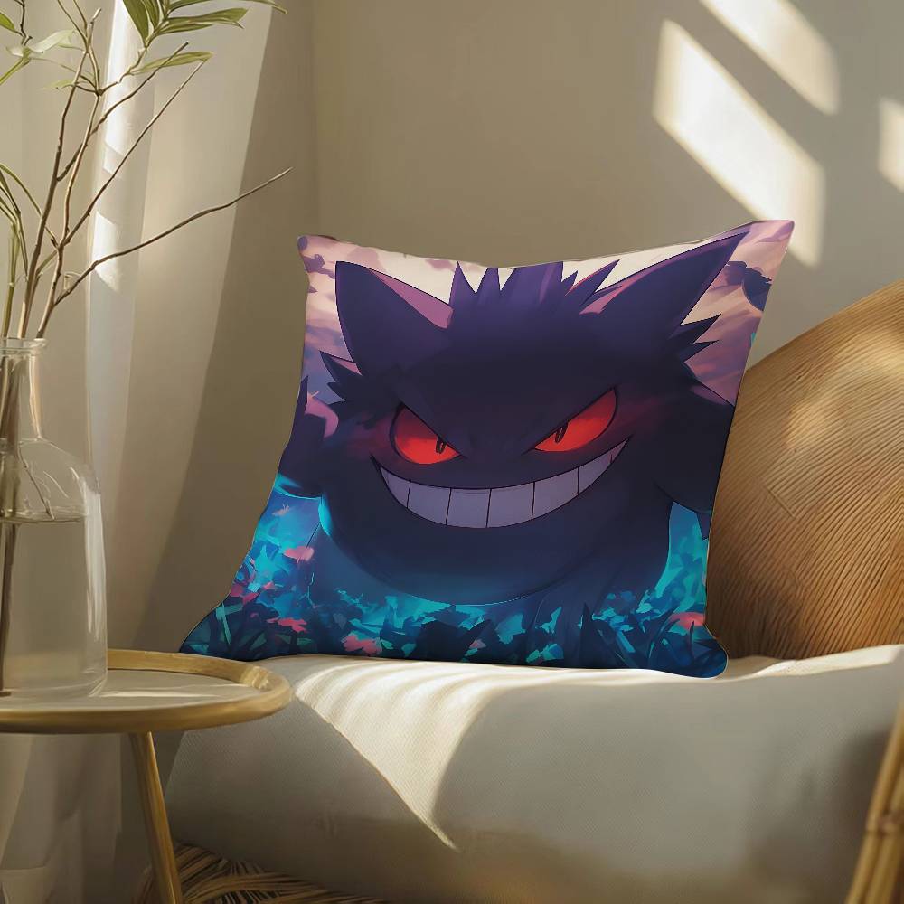 Pokemon Gaming Room Anime Plush Pillow Cover Soft Short Plush Cushion Cover For Sofa Bedroom Home Decor Gift