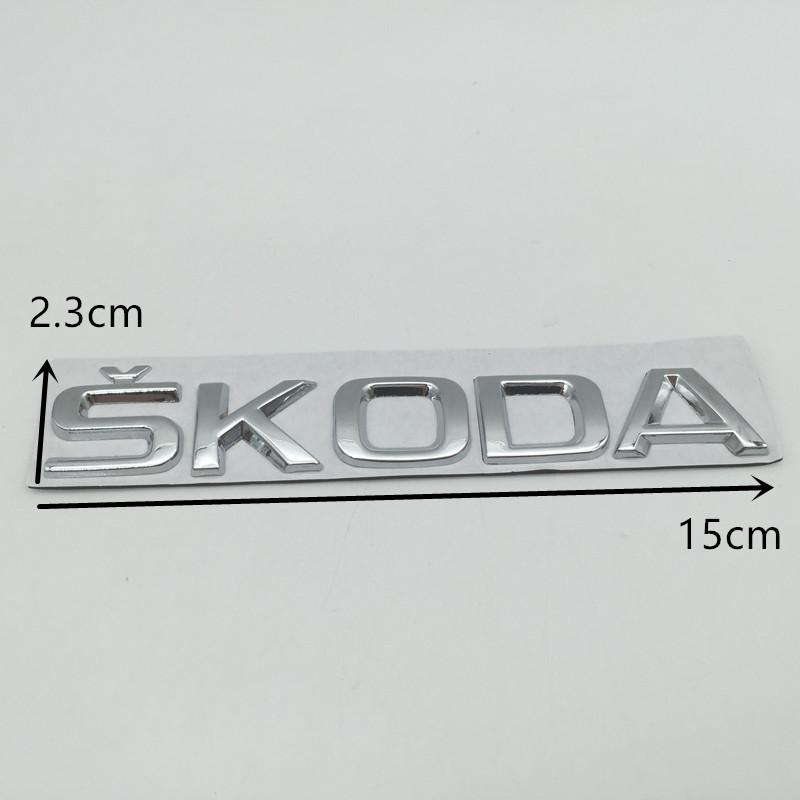 ABCDGI1 1pcs 3D metal high quality silver/black car Letter Emblem Rear tail trunk Decals badge sticker Decal styling For Skoda