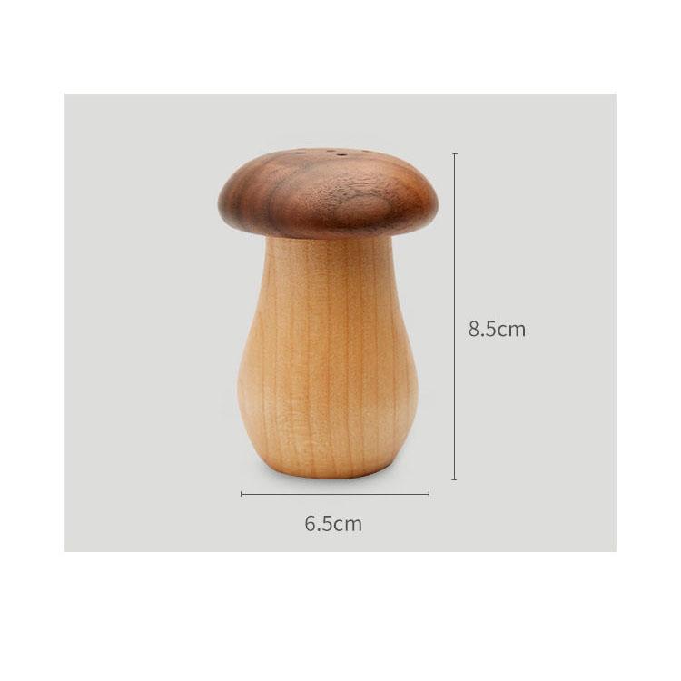 Kreatives und praktisches Zahnstocher-Röhrchen aus Massivholz, Haushalts-Zahnstocherbox, Doppelwandige Zahnstocherdose aus Schwarznuss- und Buchenholz, Niedliche Pilz-Zahnstocherdose