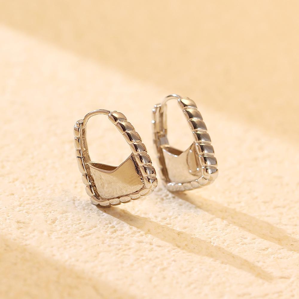 Sterling Silver Cross Design Handbag & Backpack Earrings for Women Sterling Silver 925
