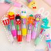 2Pcs Retractable Ballpoint Pen 4-Color Cartoon Mini Oil-Based Pens for Students Smooth Writing Fun School Supplies Classroom Prize for Kids.