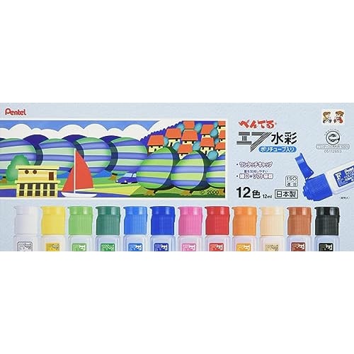 Pentel Paint F Watercolor WFC2-12 Polytube 12 Colors