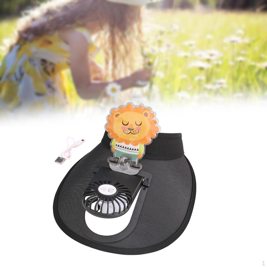 Cooling Fan Hat in Three Settings Rechargeable Protection Visor with